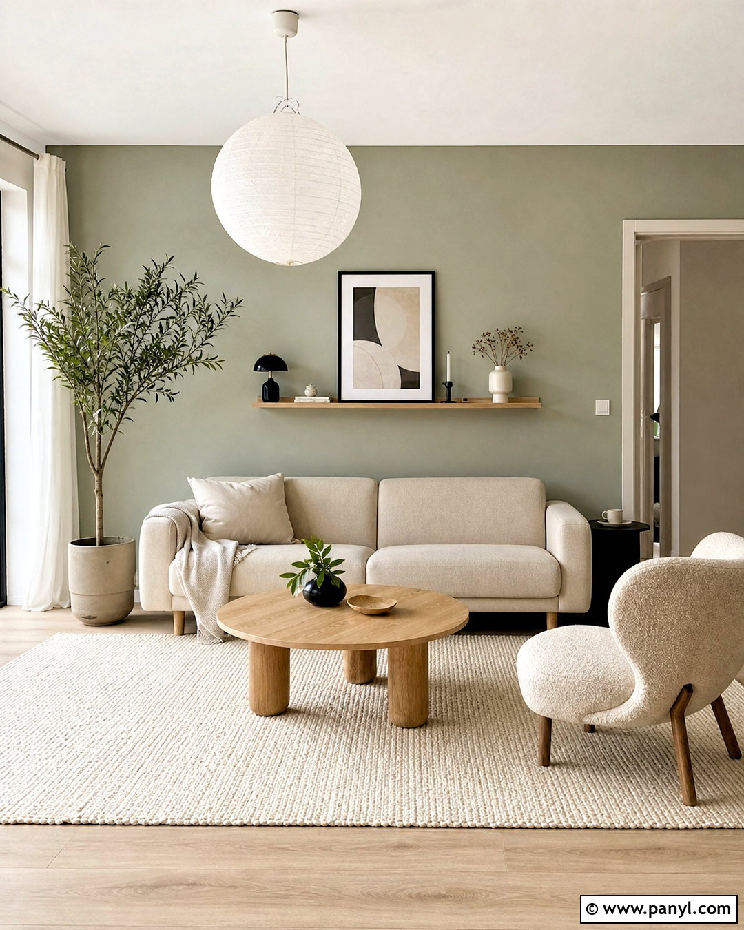 Scandinavian Sage Green Accent Wall - 20 sage green accent wall living room ideas