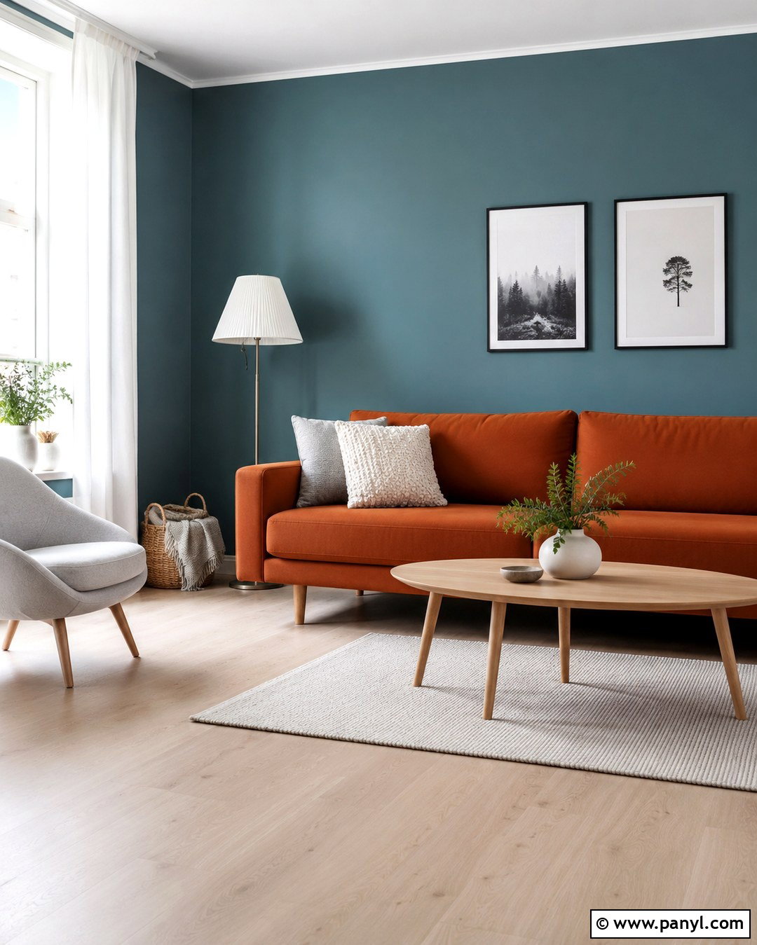 Scandinavian Teal Wall Orange Sofa - 20 Teal Wall Orange Sofa Ideas