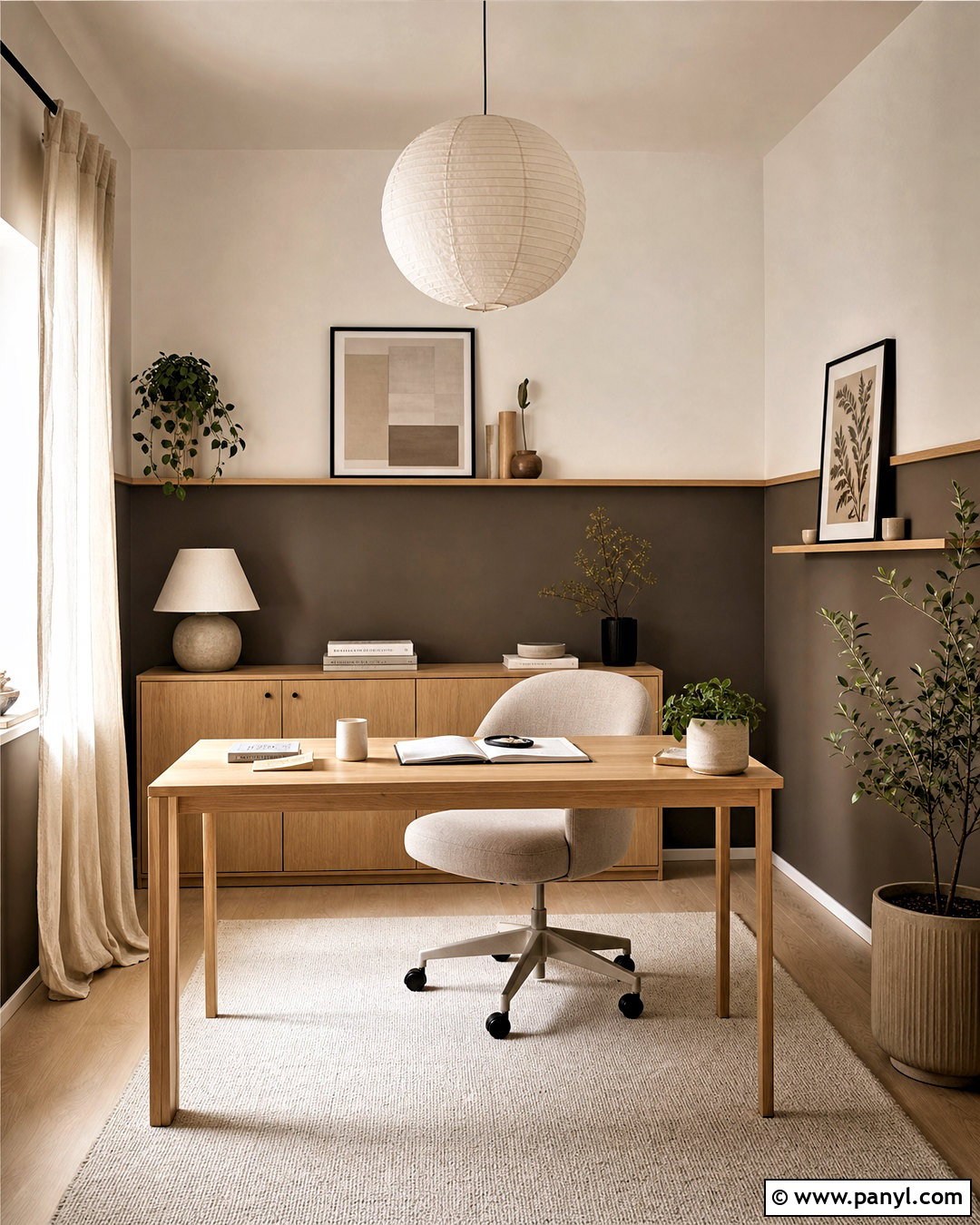 Scandinavian Urbane Bronze Office With Light Wood - 20 urbane bronze office ideas