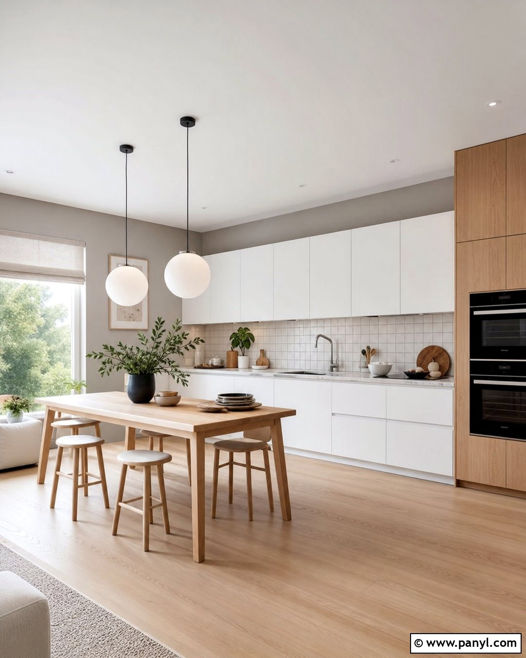 Scandinavian White Kitchen With Gray Walls - 20 Modern White Kitchen With Gray Walls