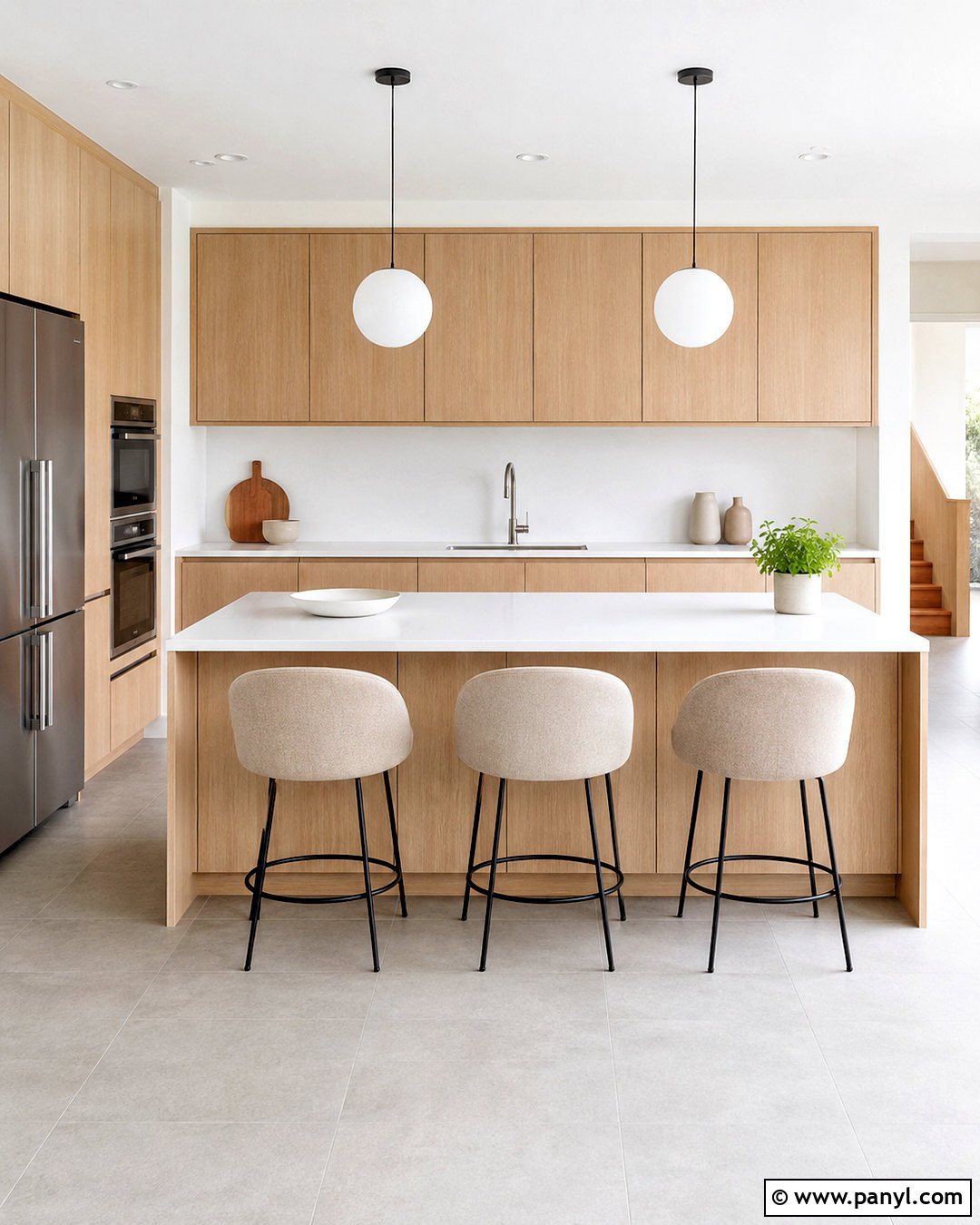 Scandinavian White Oak Kitchen - 20 oak cabinet kitchen ideas