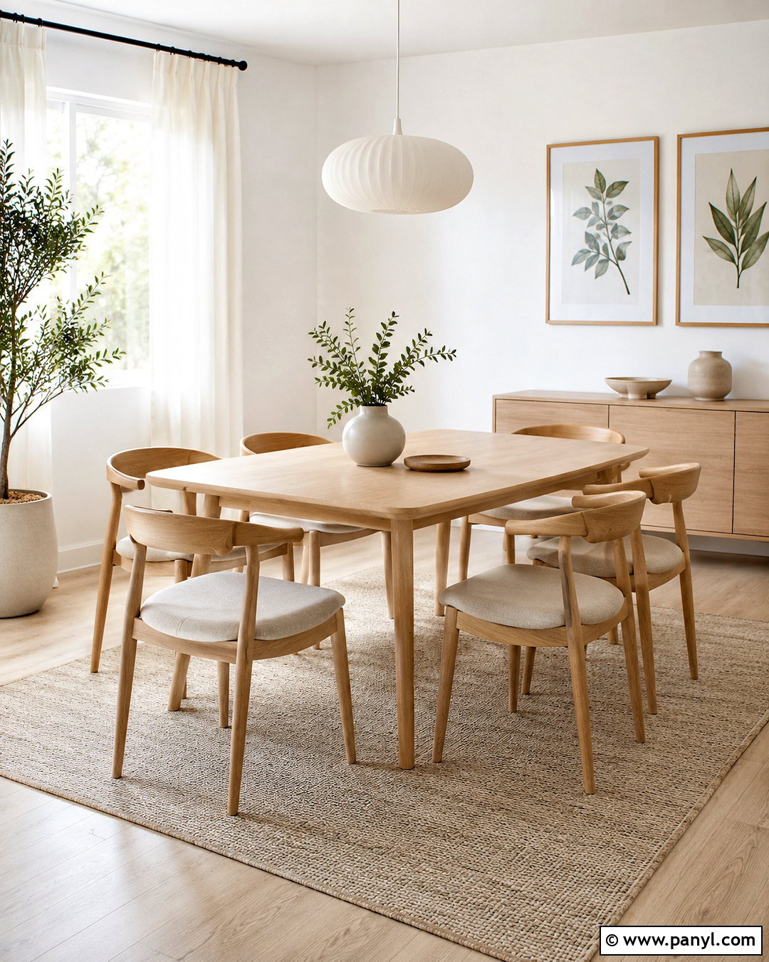 Scandinavian White Wall Dining Area - 20 White Wall Dining Area Ideas