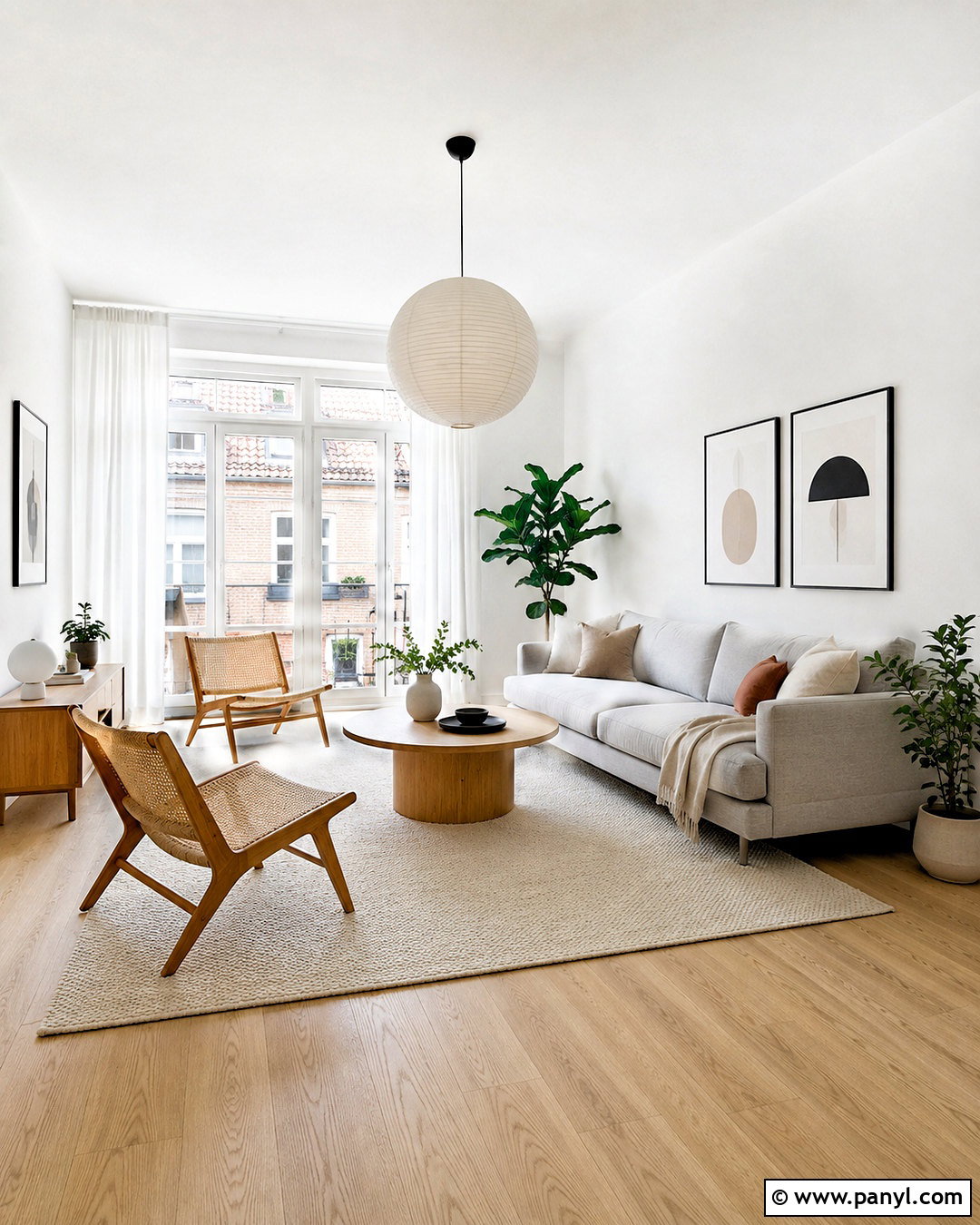 Scandinavian White Walls Living Room - 20 White Walls Home Ideas
