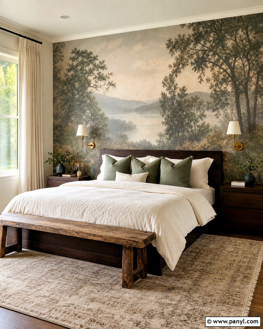 Scenic Mural Bedroom Wall - 20 statement wall bedroom ideas
