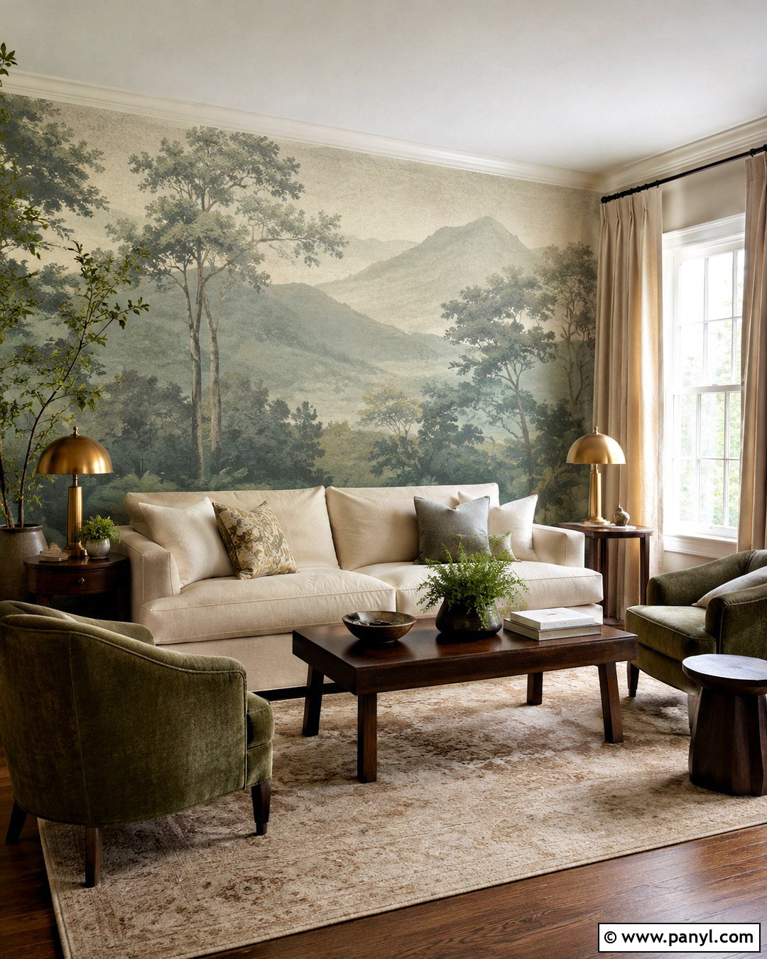 Scenic Mural Living Room Wall - 20 latest wall designs for living room ideas