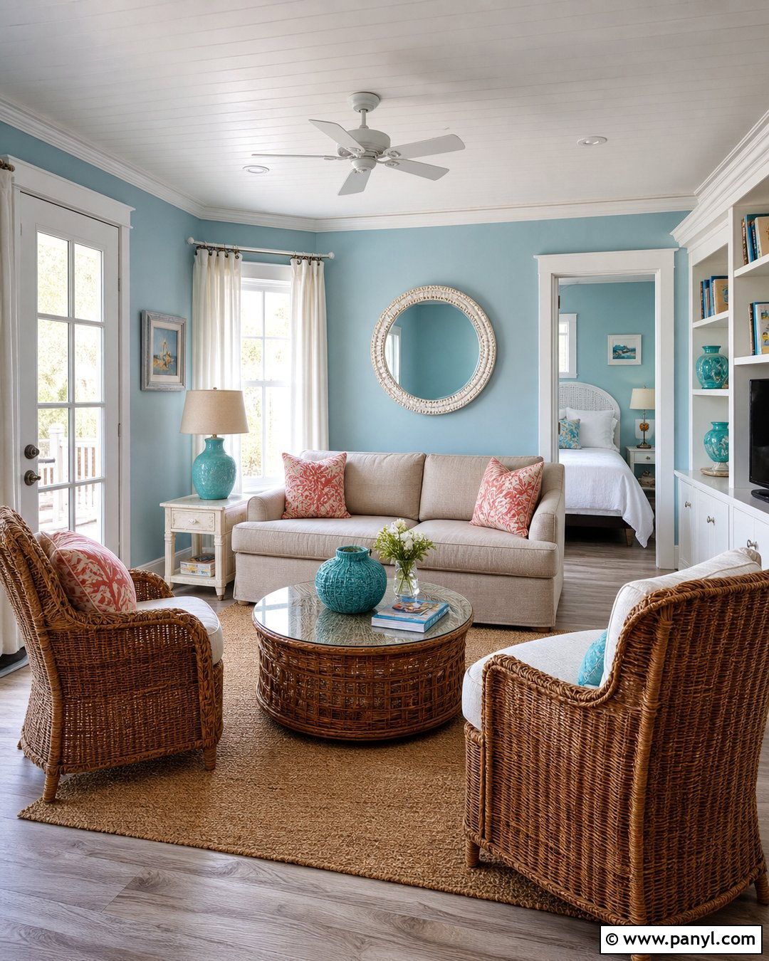 Sea Glass Blue Walls - 30 Beach House Colors Interior Walls