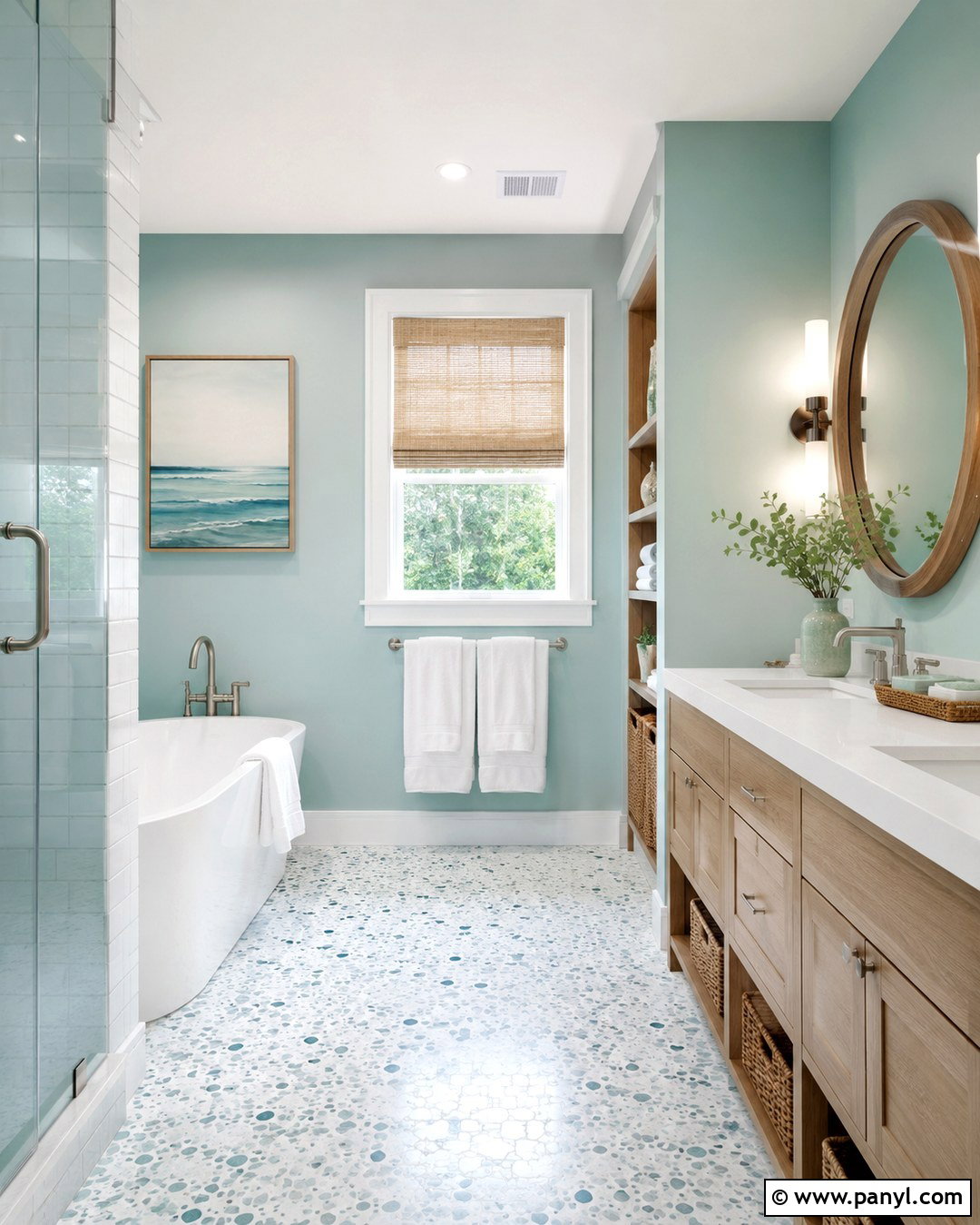 Sea Glass Green Ocean Bathroom Walls - 20 Ocean Theme Wall Paint Ideas