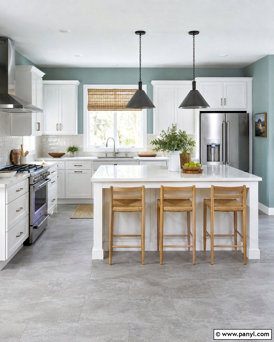 Sea Glass Walls With Gray Flooring - 40 Wall Colors To Match Gray Flooring Ideas