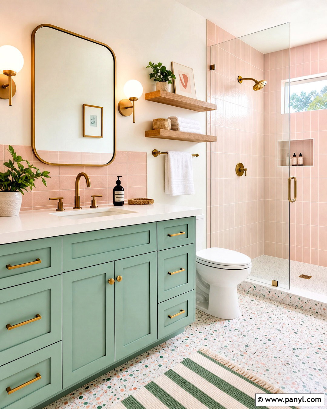 Sea Green And Blush Pink Bathroom - 20 sea green bathroom ideas