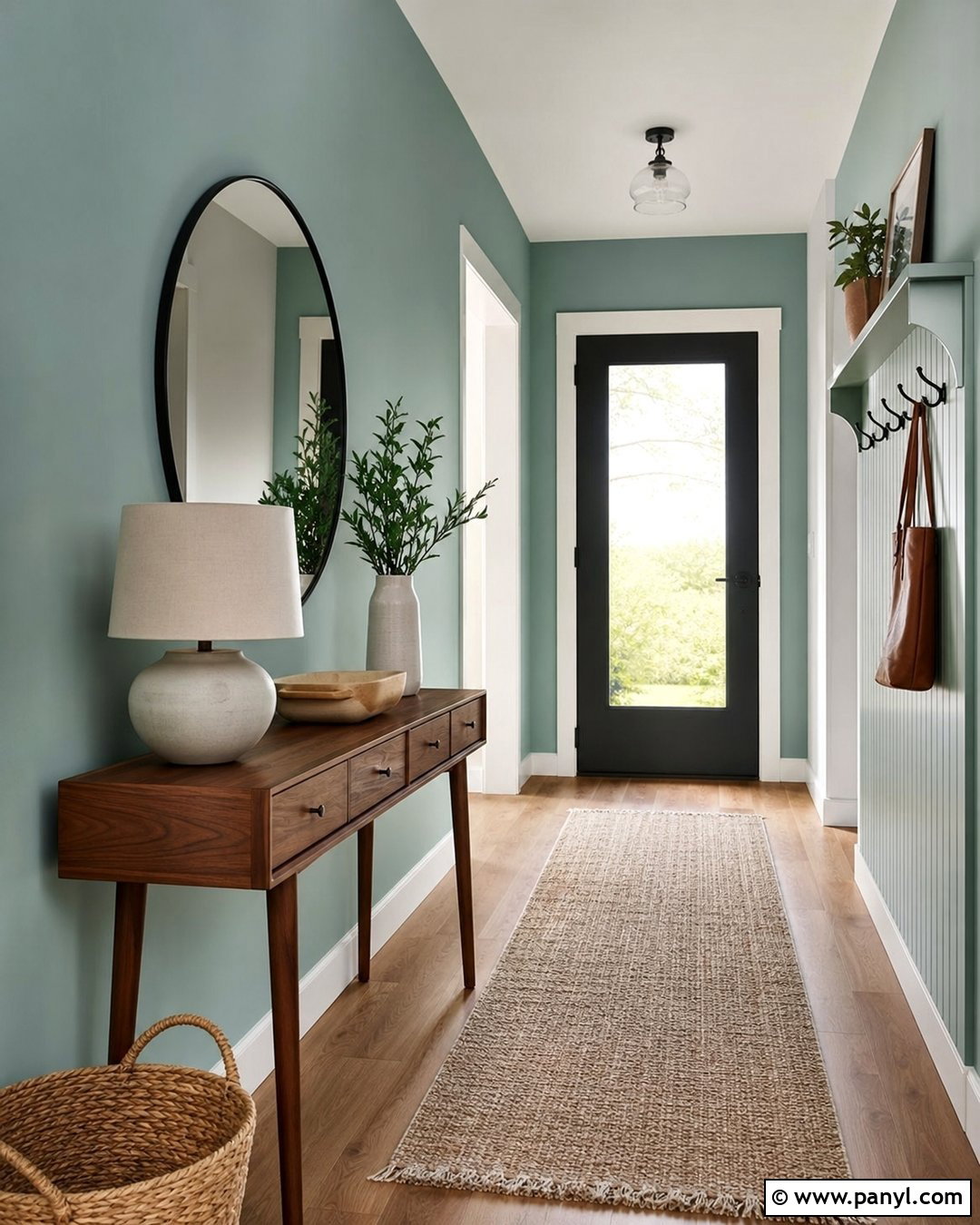 Sea Green Entryway Accent Wall - 30 Accent Wall Green Ideas