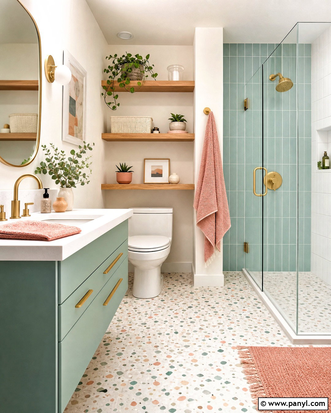Sea Green Terrazzo Bathroom - 20 sea green bathroom ideas
