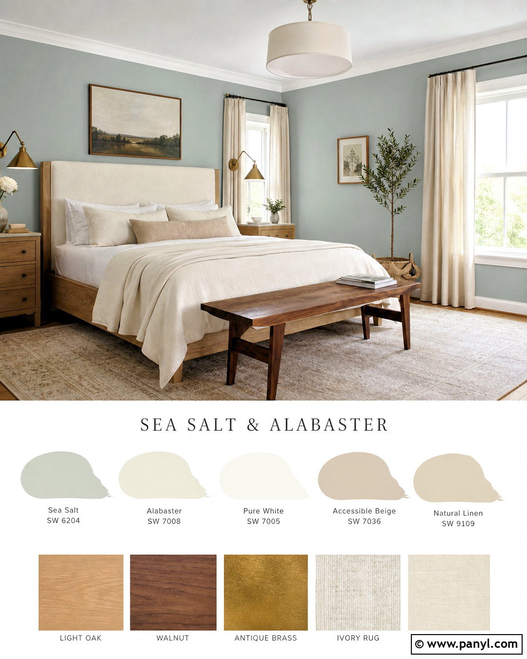 Sea Salt And Alabaster Bedroom - 20 sw sea salt color palette ideas