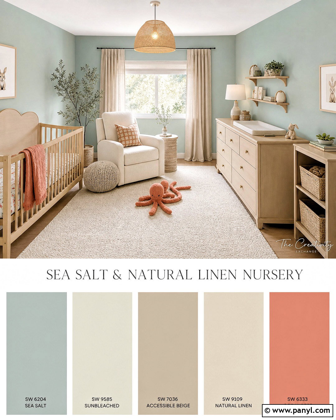 Sea Salt And Natural Linen Nursery - 20 sw sea salt color palette ideas