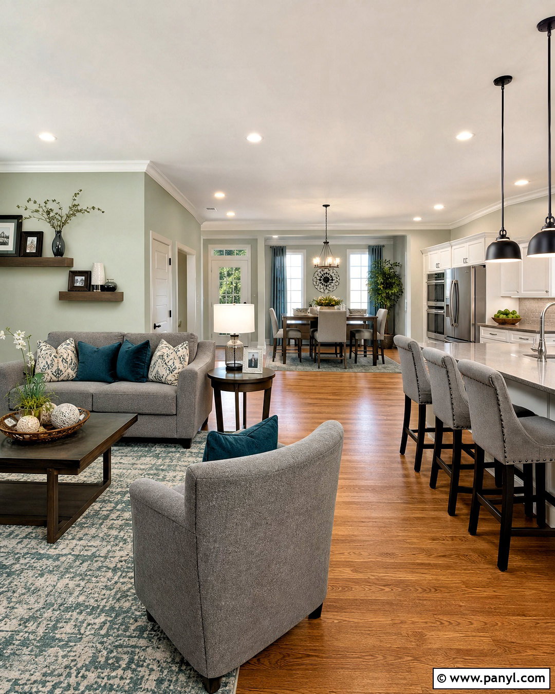Sea Salt And Repose Gray Open Floor Plan - 20 sw sea salt color palette ideas