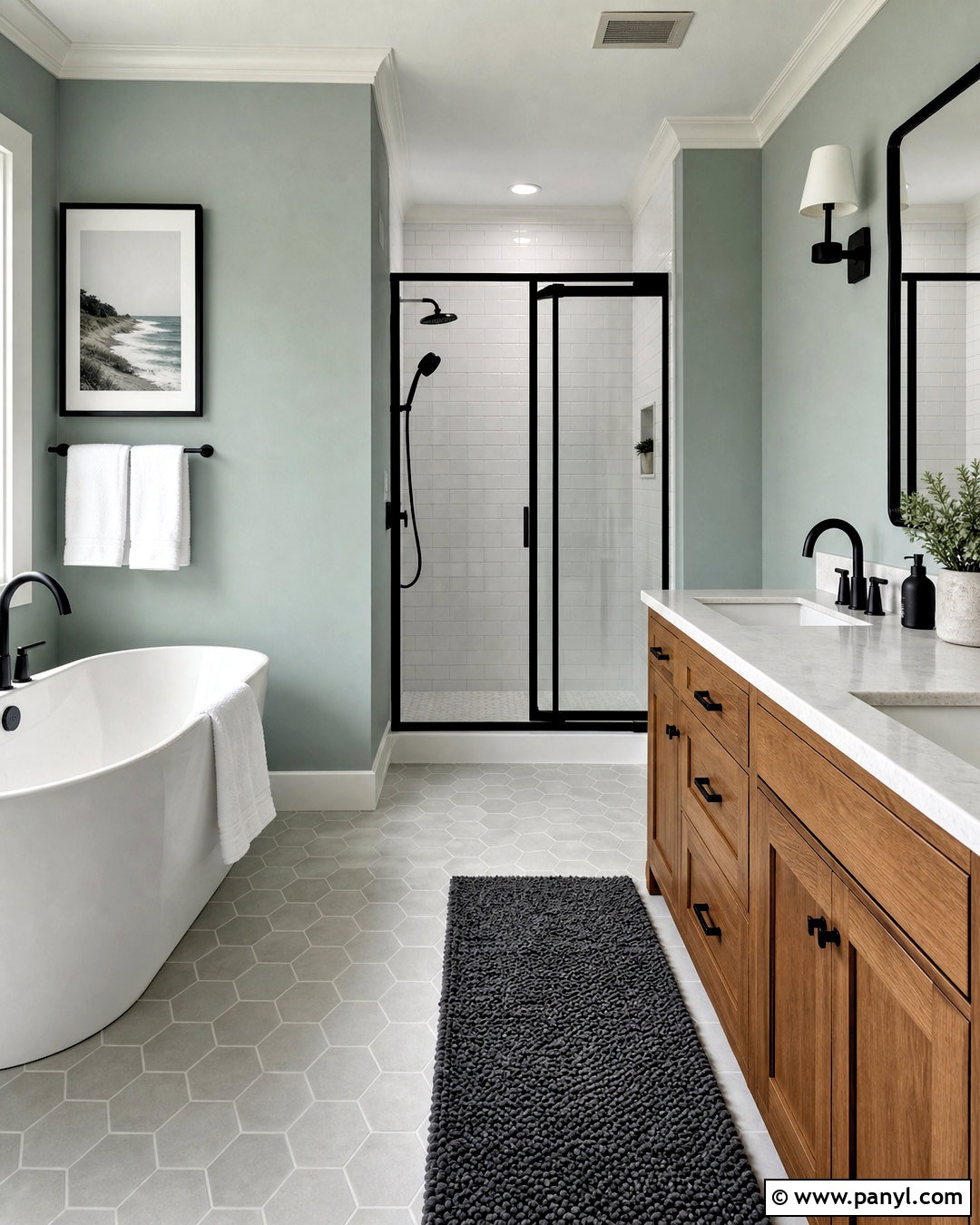 Sea Salt Bathroom With Black Fixtures - 20 sea salt bathroom ideas