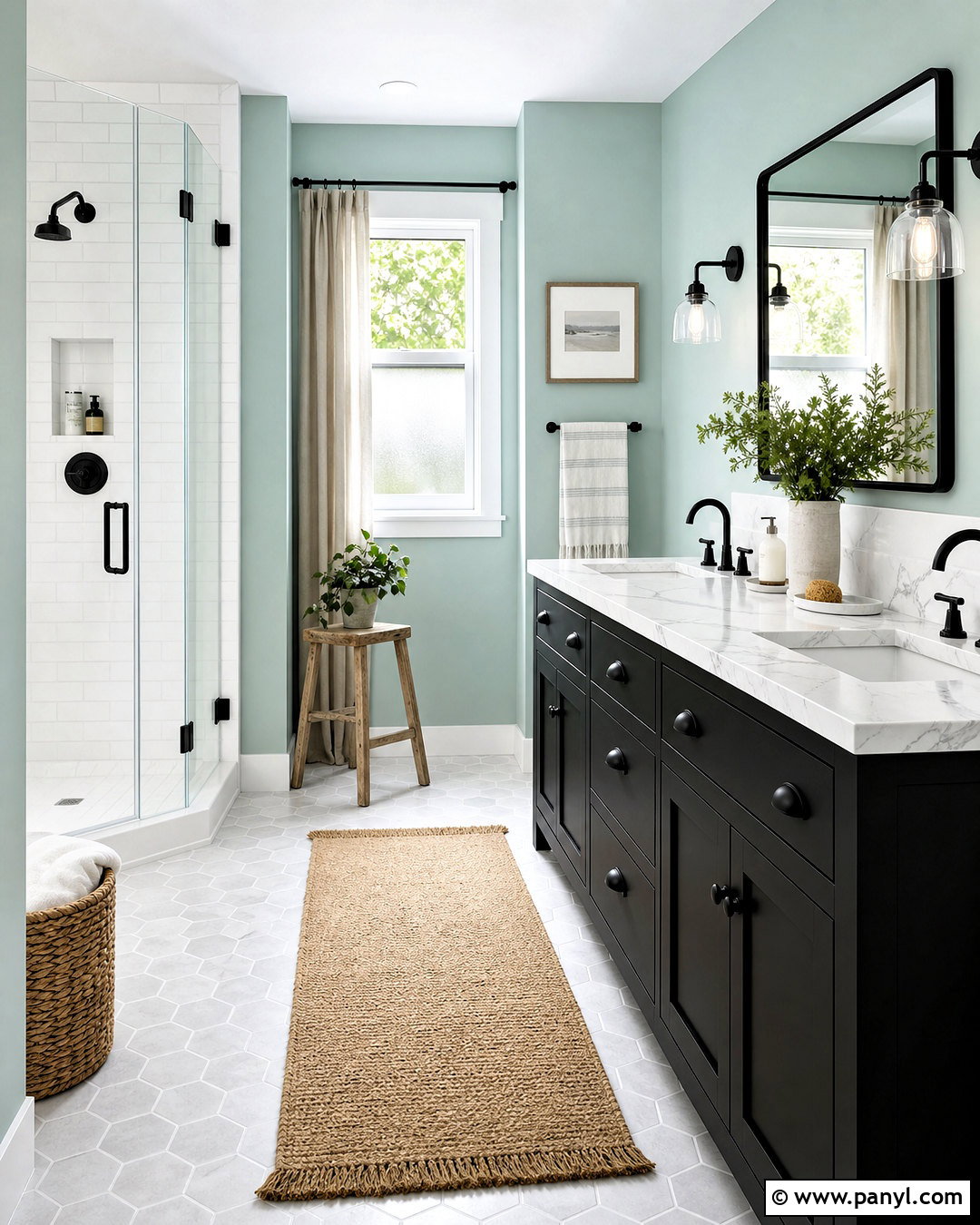 Sea Salt Bathroom With Black Vanity - 20 seasalt sw bathroom ideas