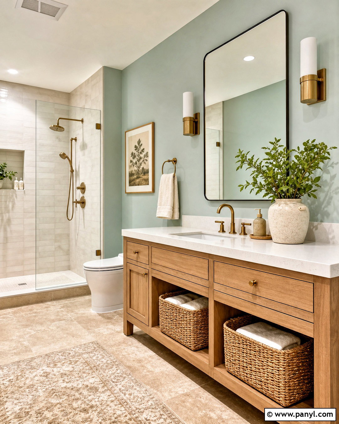 Sea Salt Bathroom With Natural Wood Vanity - 20 seasalt sw bathroom ideas
