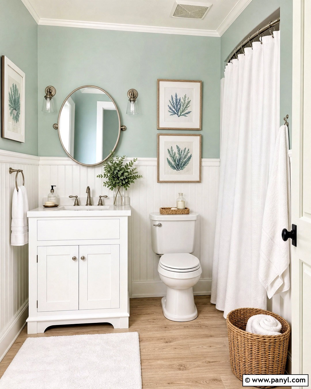 Sea Salt Bathroom With White Beadboard - 20 seasalt sw bathroom ideas
