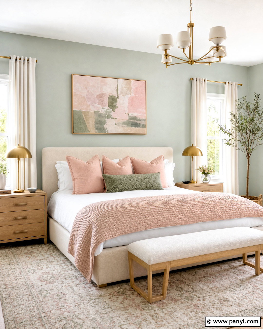 Sea Salt Bedroom With Blush Accents - 20 sea salt bedroom ideas