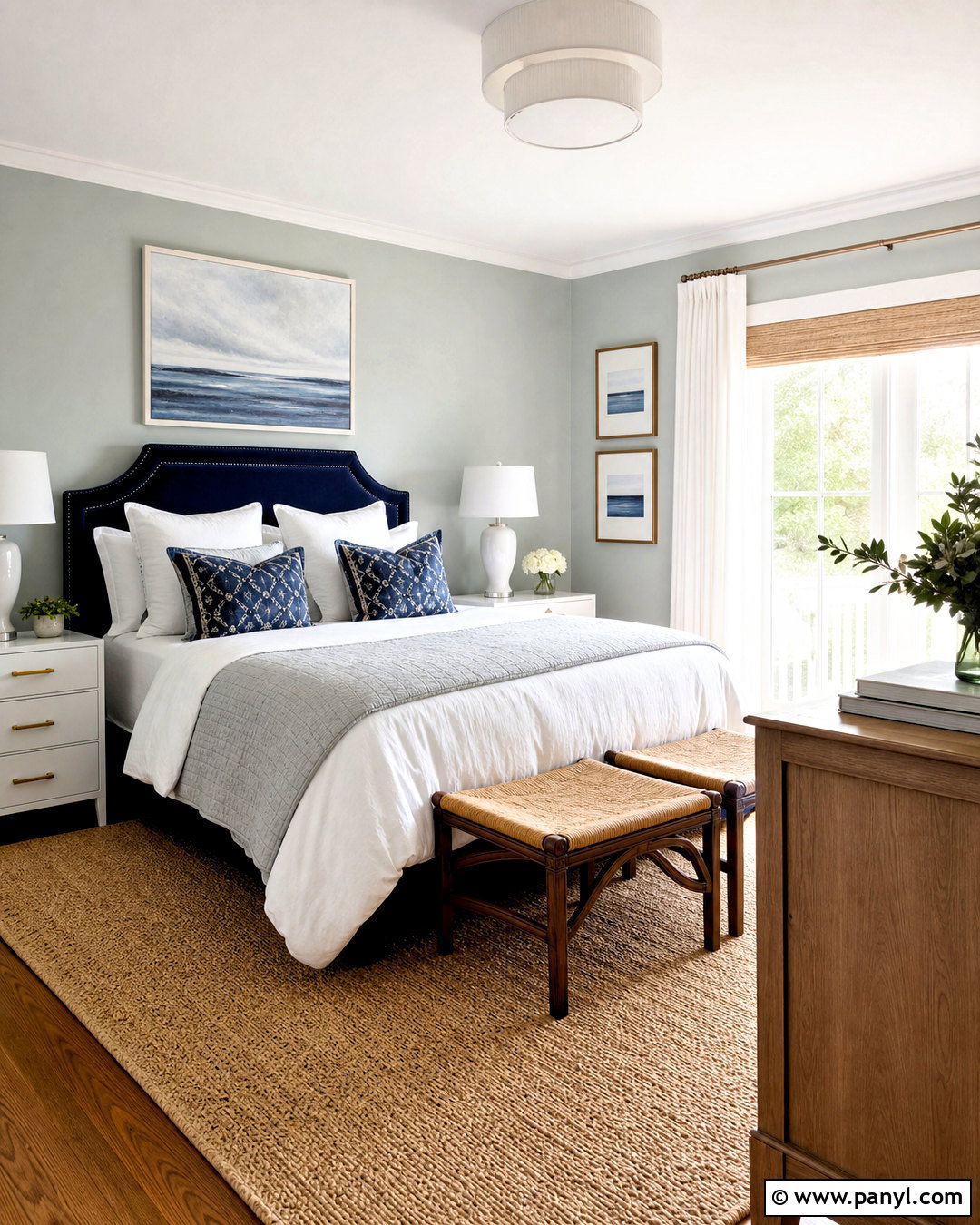 Sea Salt Bedroom With Navy Accents - 20 sea salt bedroom ideas
