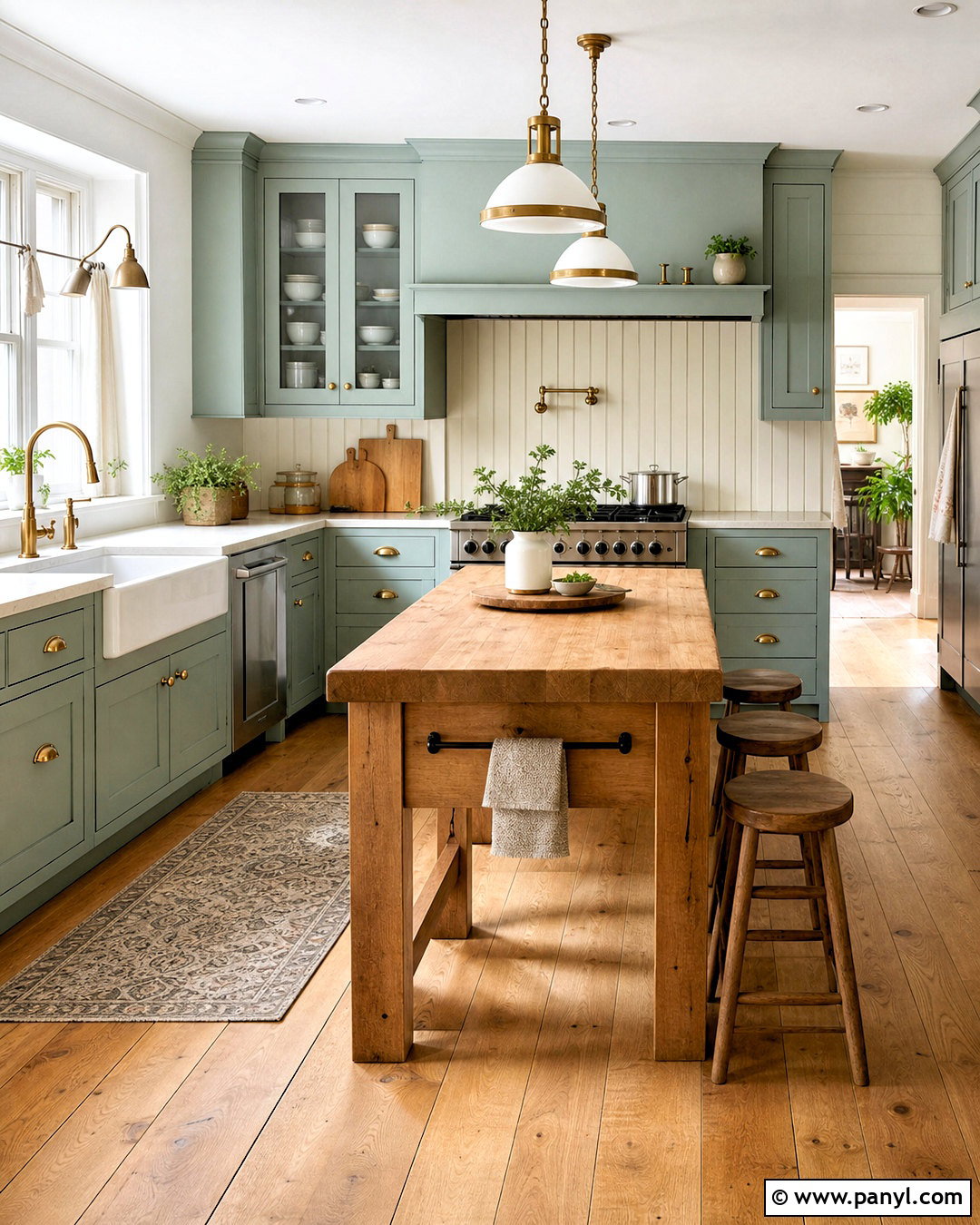 Sea Salt Cabinets In A Farmhouse Kitchen - 20 sea salt kitchen cabinets