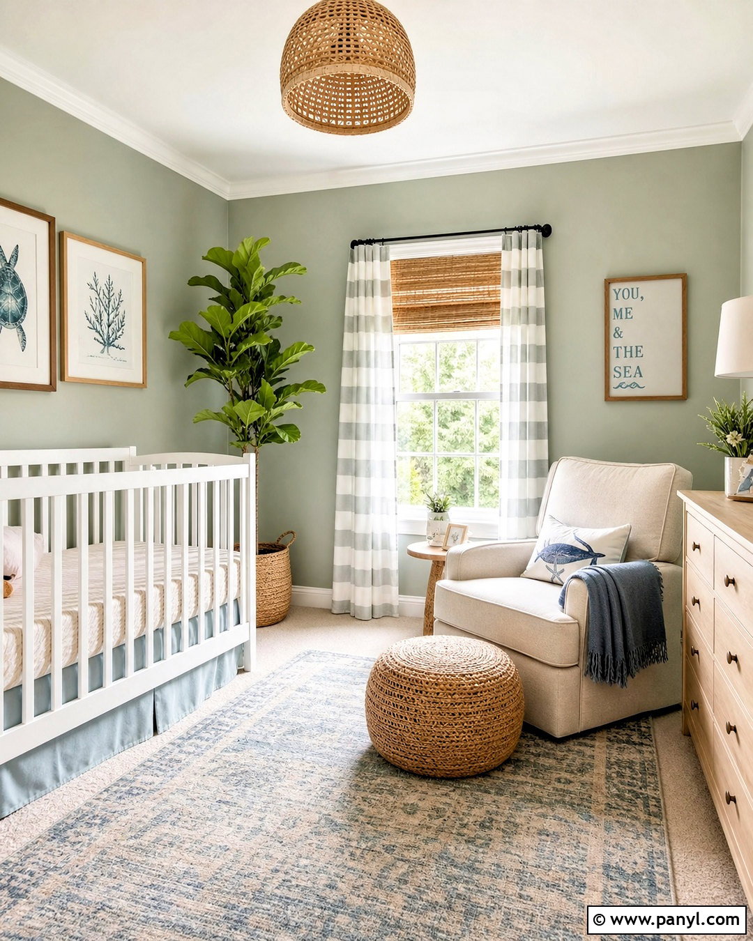 Sea Salt Coastal Green Nursery - 20 sherwin williams green nursery ideas
