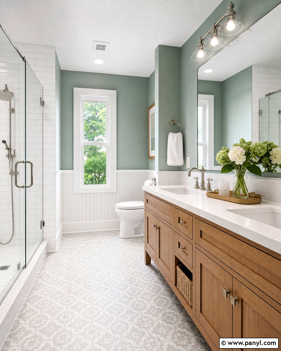 Sea Salt Green Bathroom - 20 soft green paint color ideas