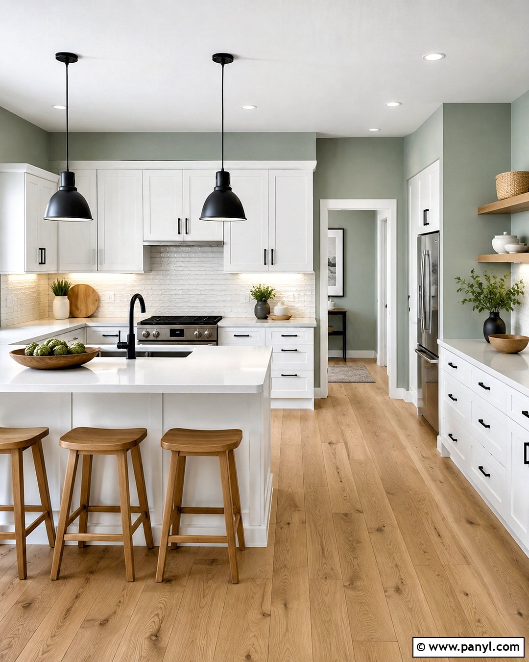 Sea Salt Kitchen With Black Hardware - 35 sea salt kitchen walls