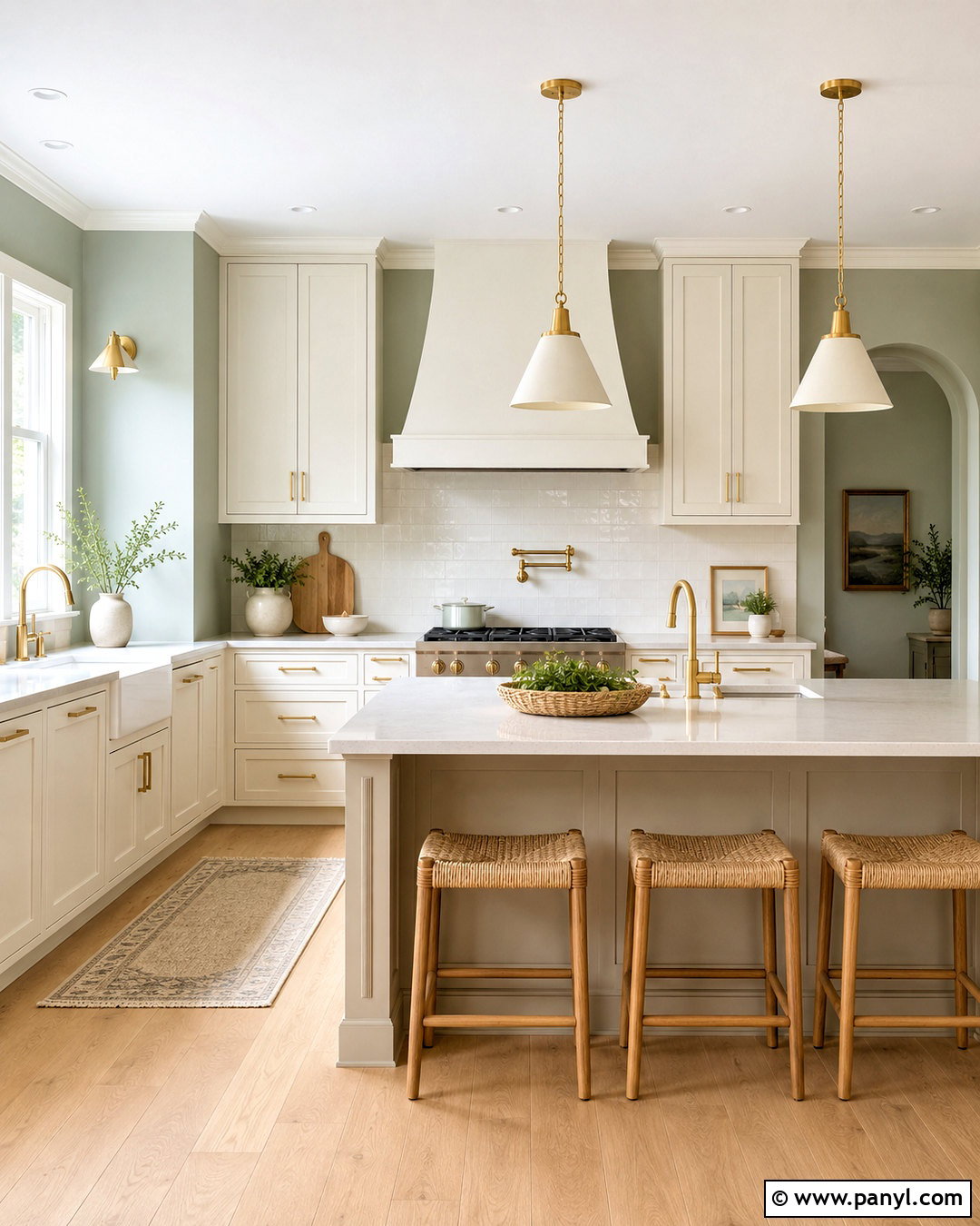 Sea Salt Kitchen With Brass Hardware - 35 sea salt kitchen walls