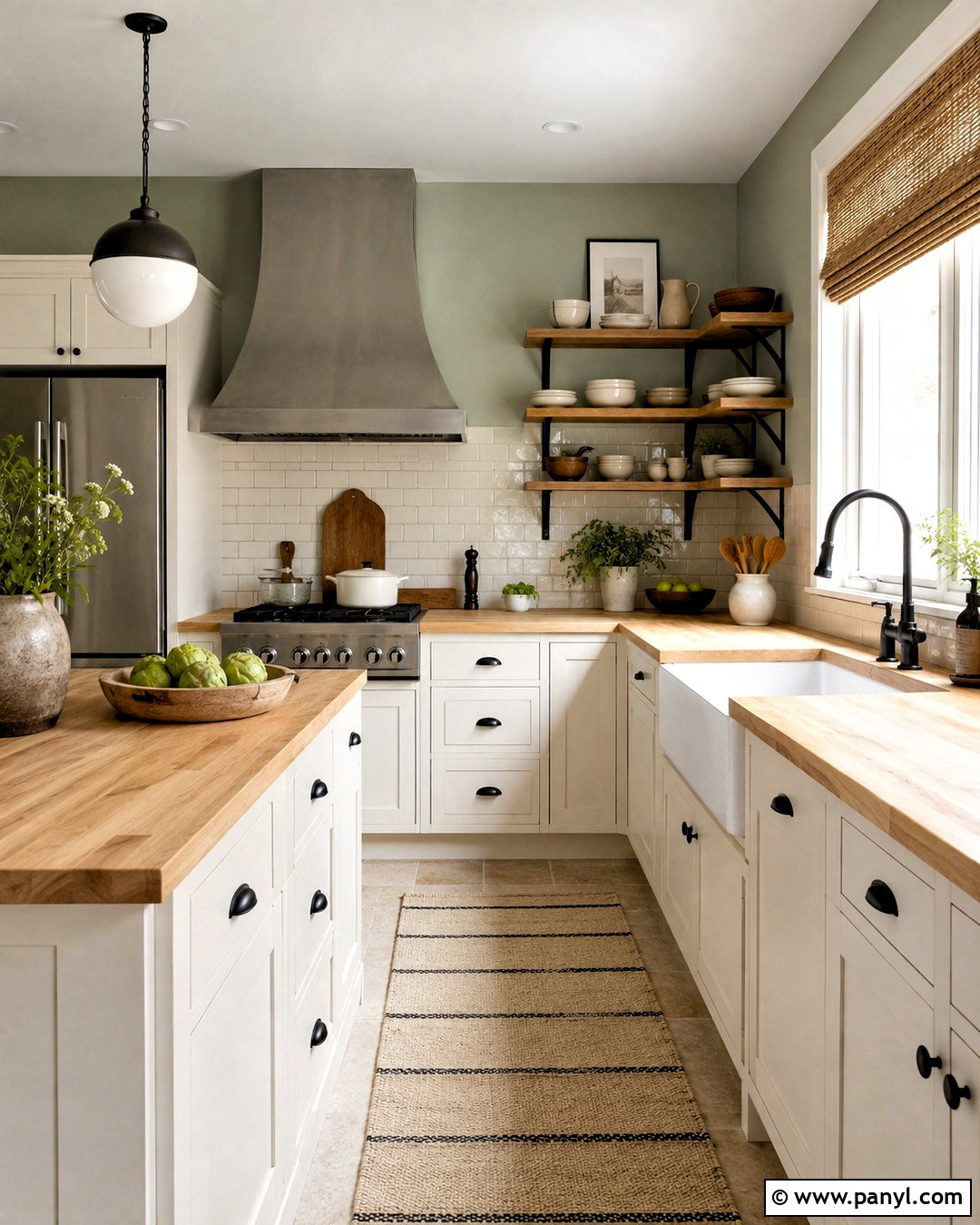 Sea Salt Kitchen With Butcher Block Counters - 35 sea salt kitchen walls