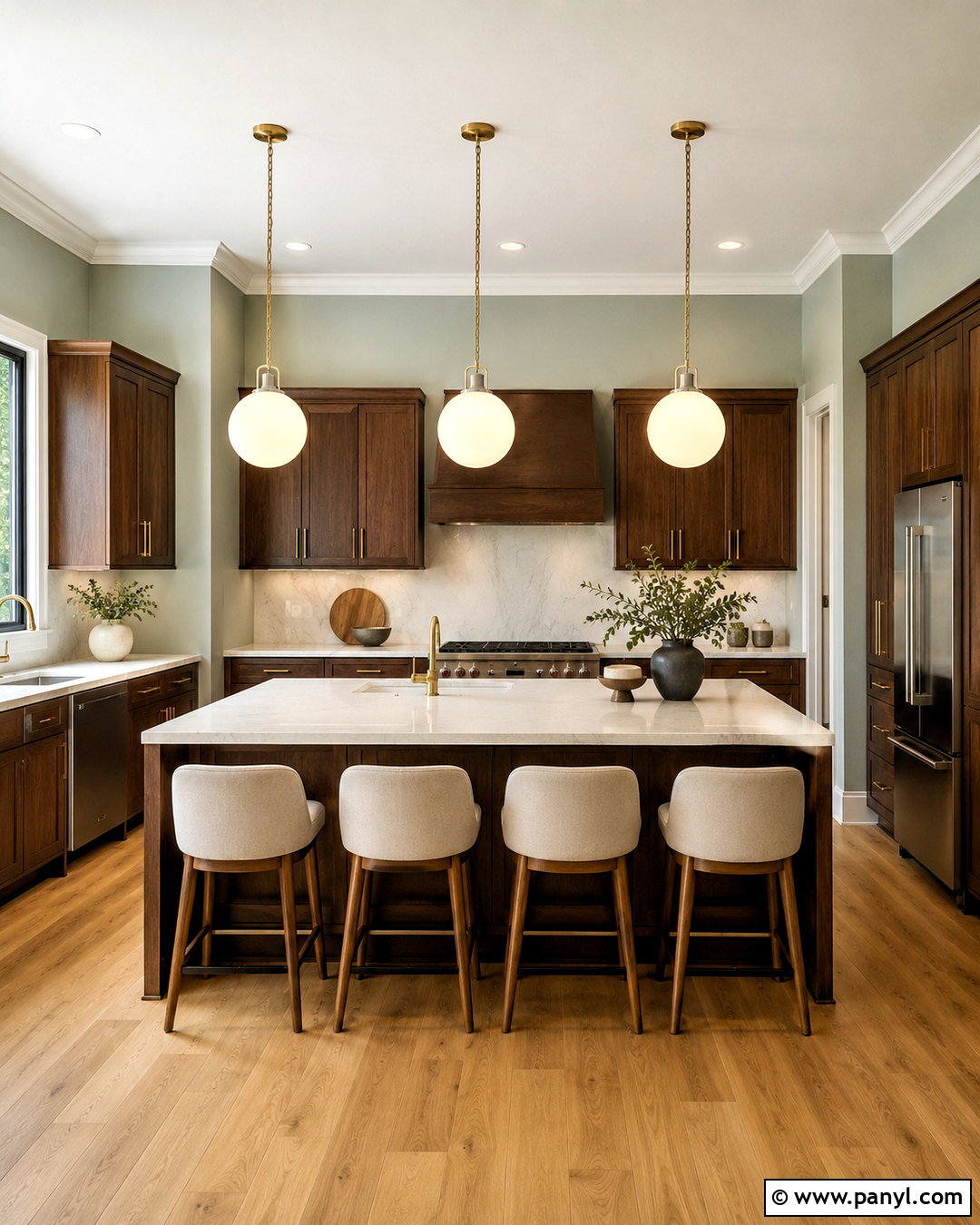 Sea Salt Kitchen With Dark Walnut Cabinets - 35 sea salt kitchen walls