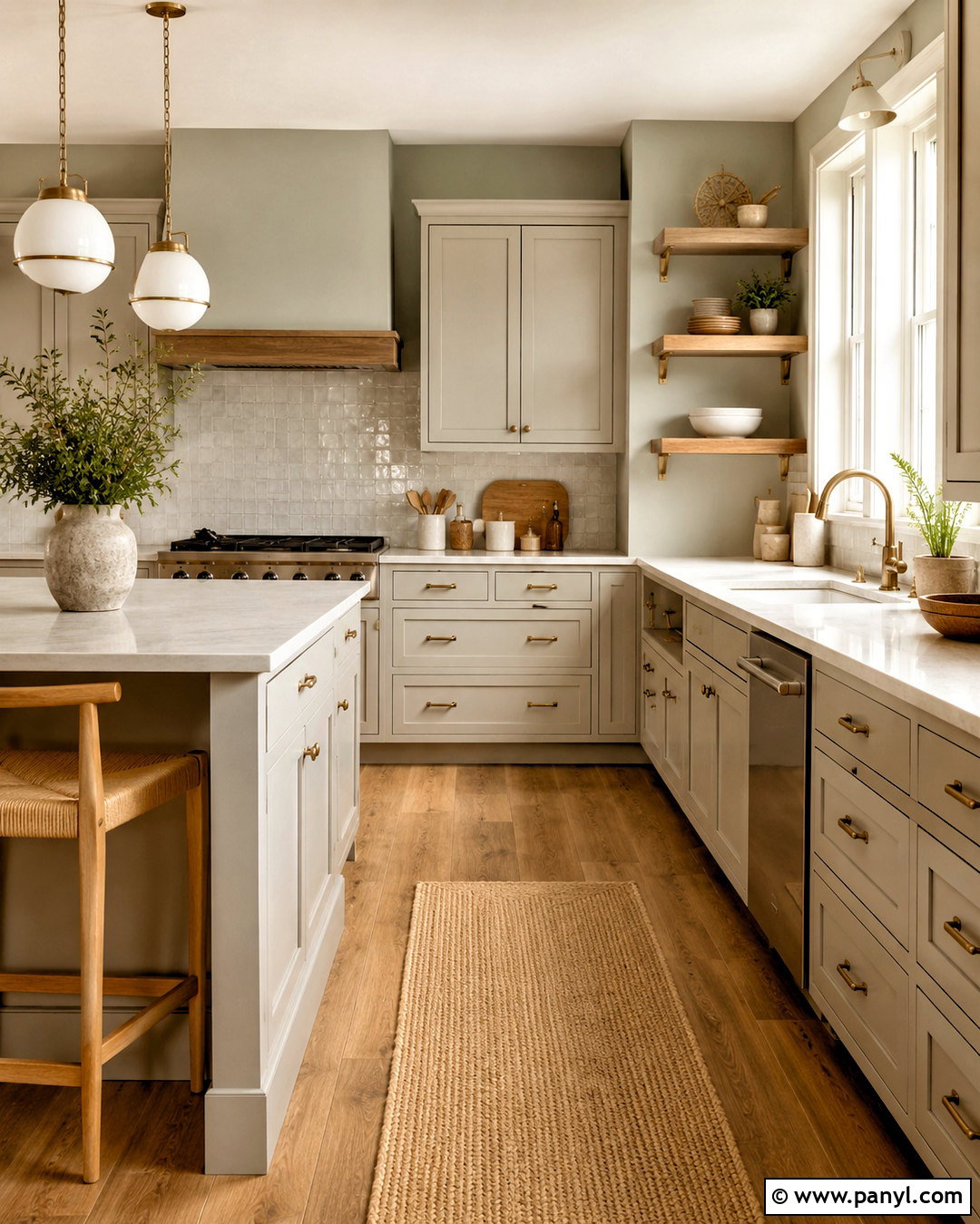 Sea Salt Kitchen With Greige Cabinets - 35 sea salt kitchen walls