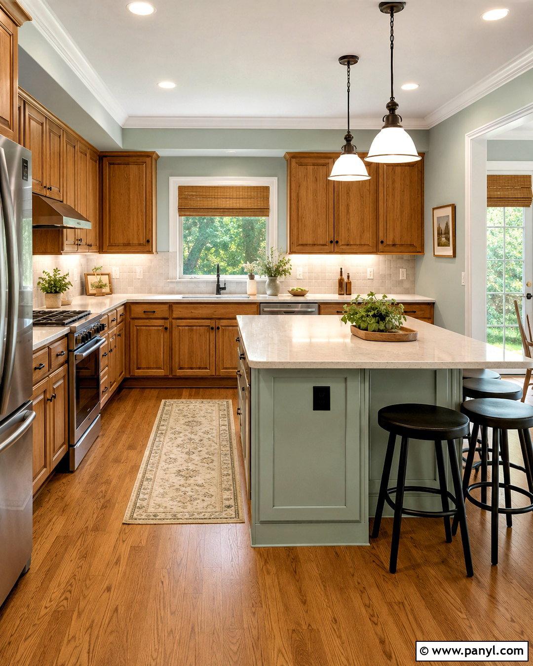 Sea Salt Kitchen With Honey Oak Cabinets - 35 sea salt kitchen walls