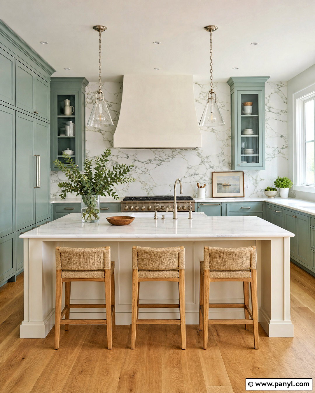 Sea Salt Kitchen With Marble Backsplash - 20 sea salt sherwin williams kitchen ideas