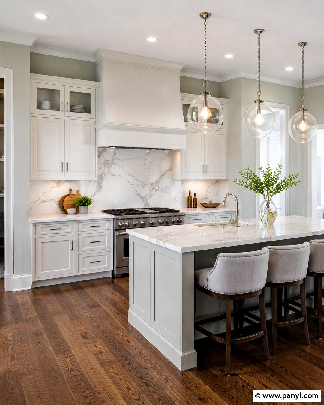 Sea Salt Kitchen With Marble Backsplash - 35 sea salt kitchen walls