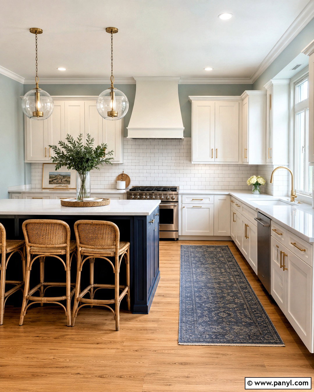 Sea Salt Kitchen With Navy Island - 35 sea salt kitchen walls