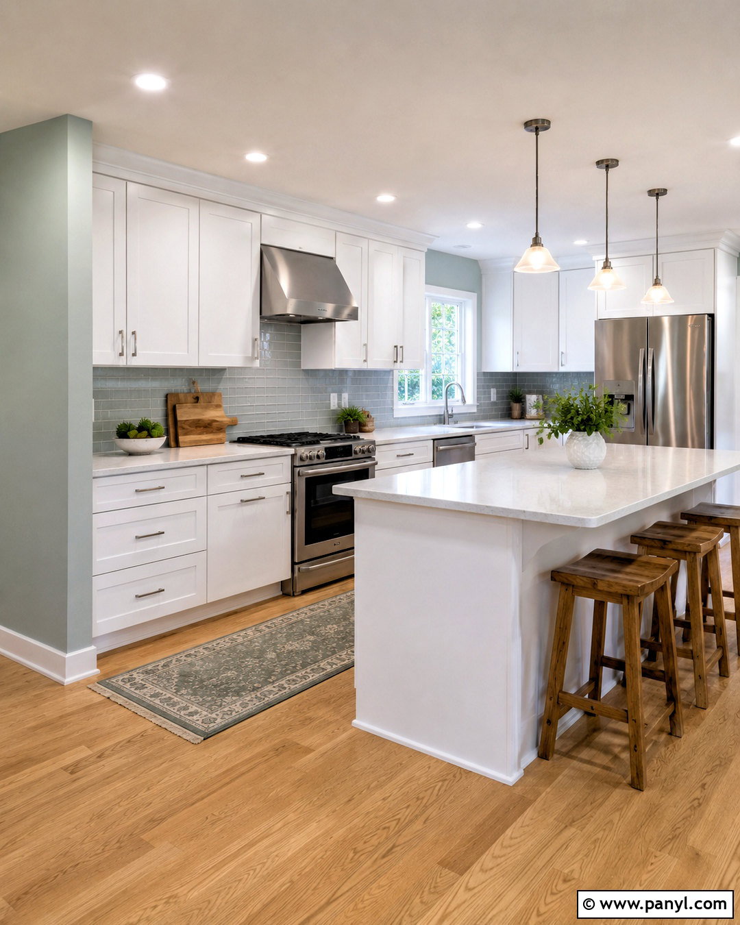 Sea Salt Kitchen With White Quartz Counters - 35 sea salt kitchen walls