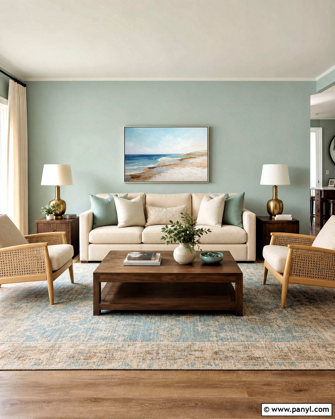 Sea Salt Living Room With Beige Sofa - 20 sea salt sherwin williams living room ideas