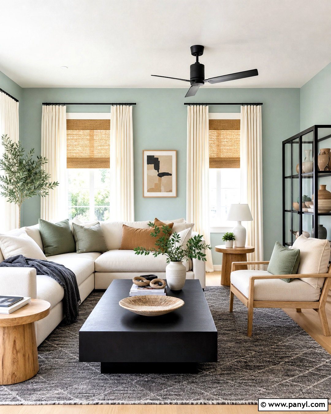Sea Salt Living Room With Black Accents - 20 sea salt sherwin williams living room ideas