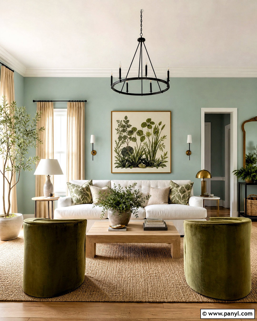 Sea Salt Living Room With Layered Green - 20 sea salt sherwin williams living room ideas