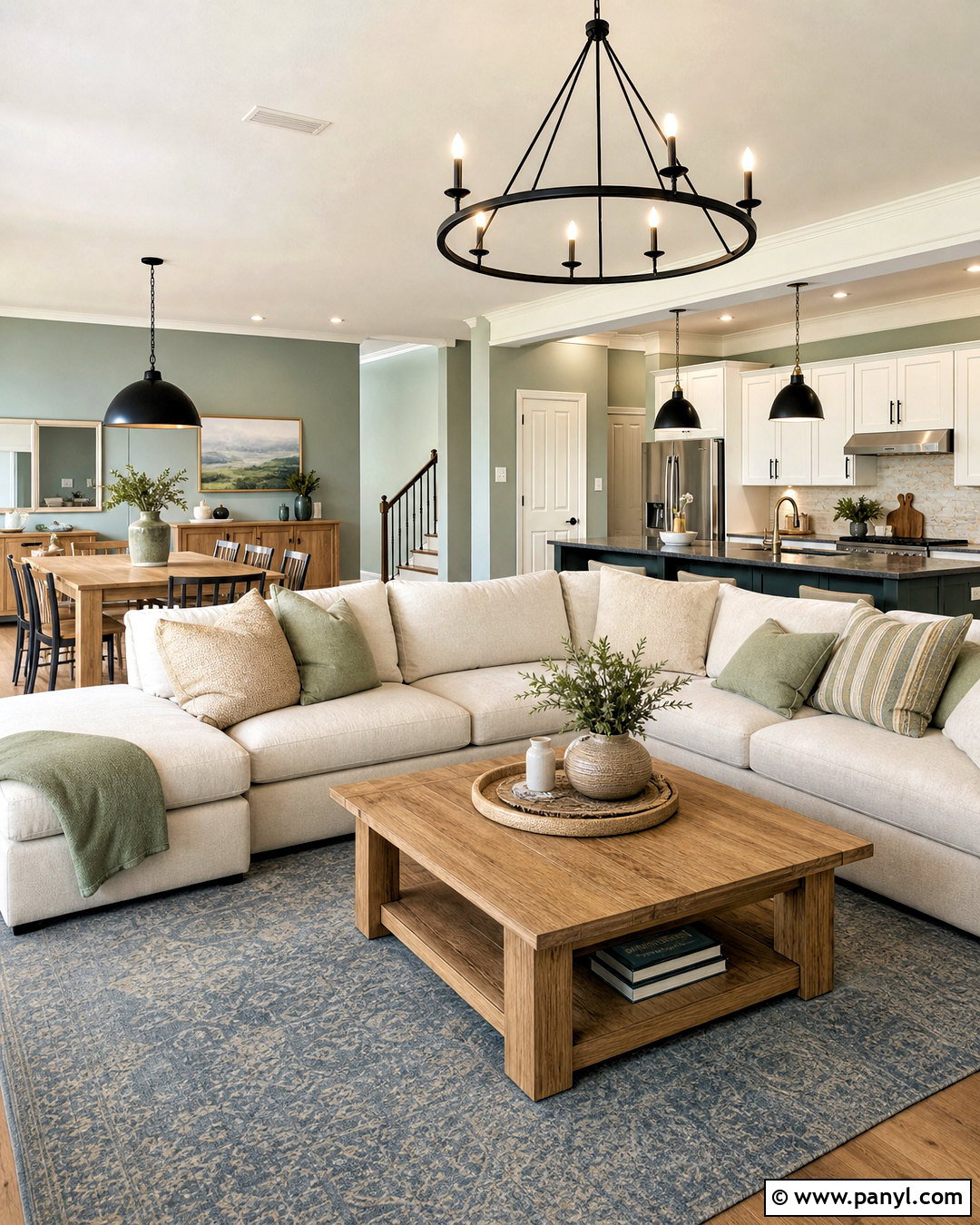 Sea Salt Open Concept Living Room - 20 sea salt sherwin williams living room ideas