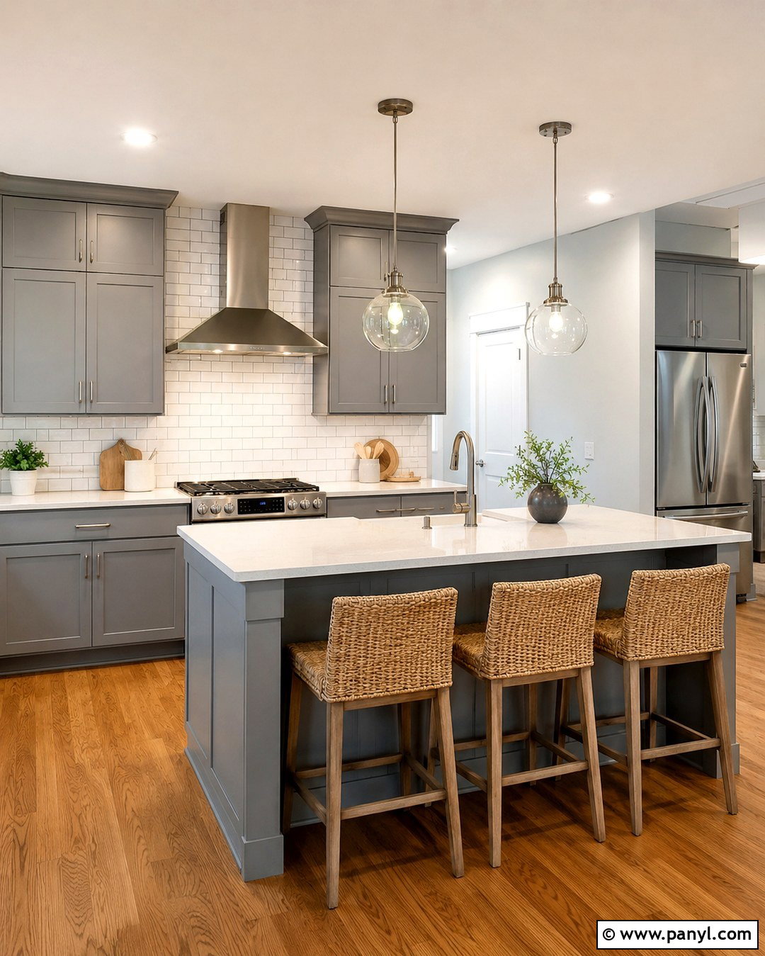 Sea Salt Walls With Gray Cabinets And Subway Tile - 20 Sea Salt Walls With Gray Cabinets