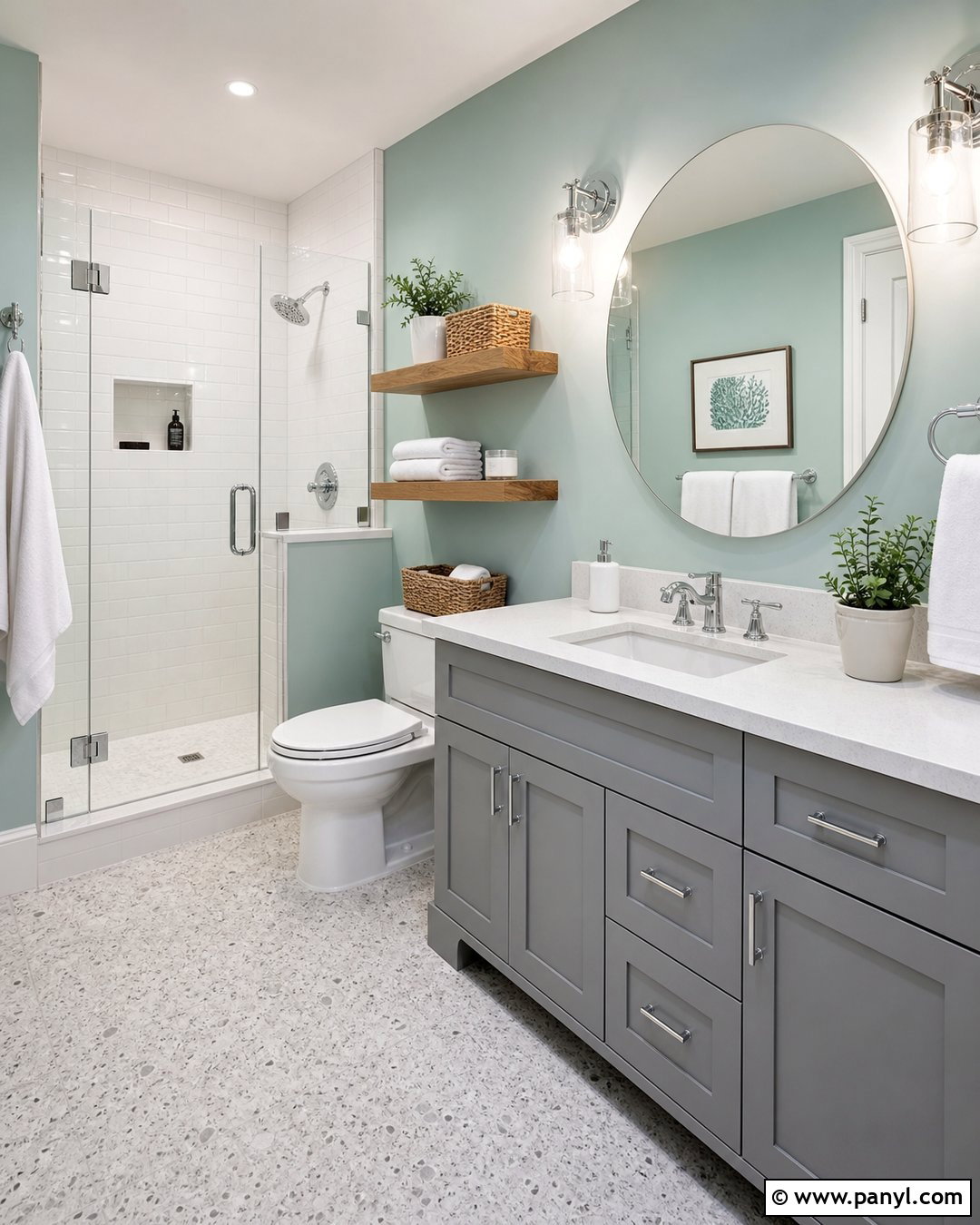 Seafoam Bathroom Walls - 35 grey vanity bathroom wall colors