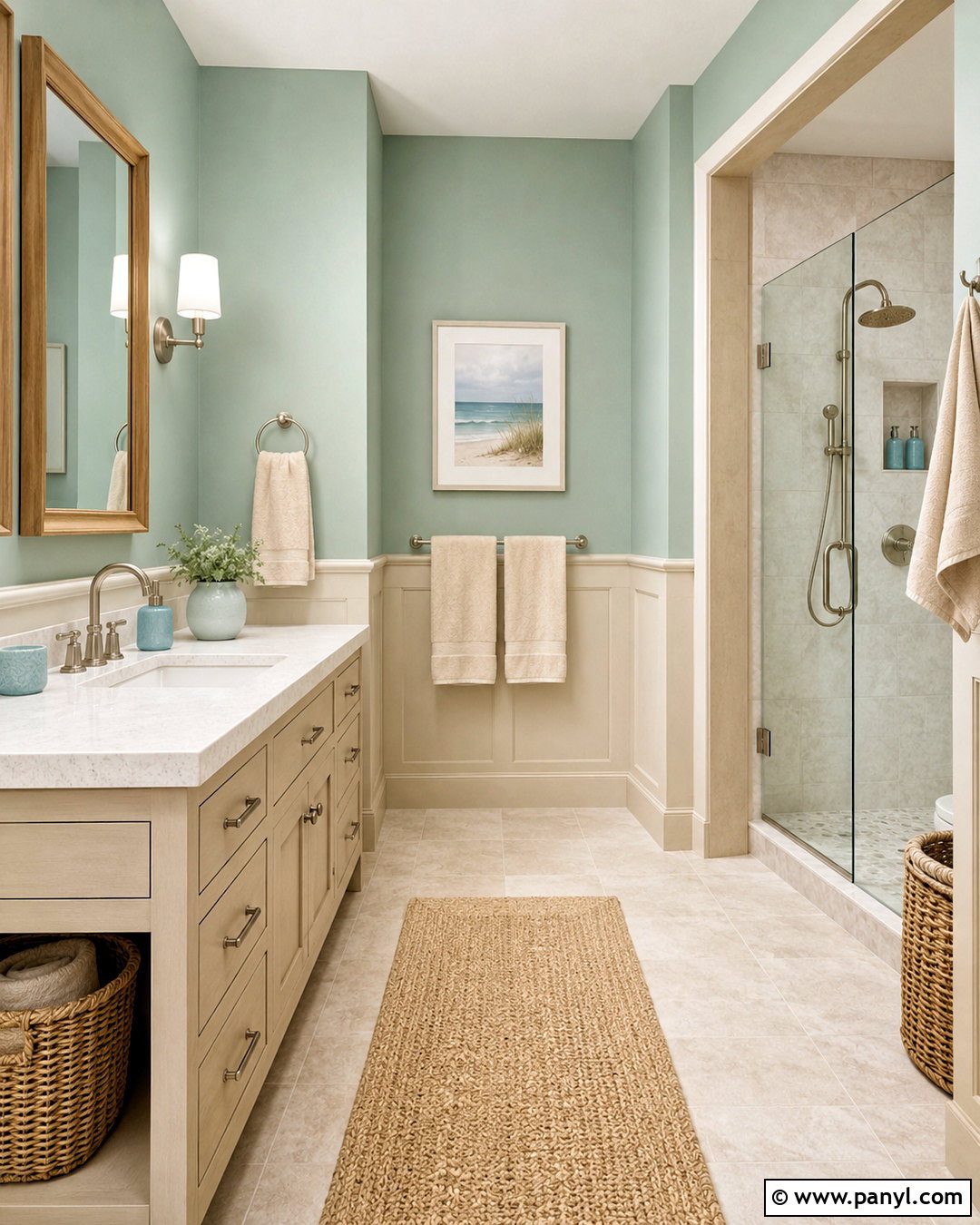 Seafoam Green And Sandy Beige Wall Paint - 20 Wall Paint Color Schemes