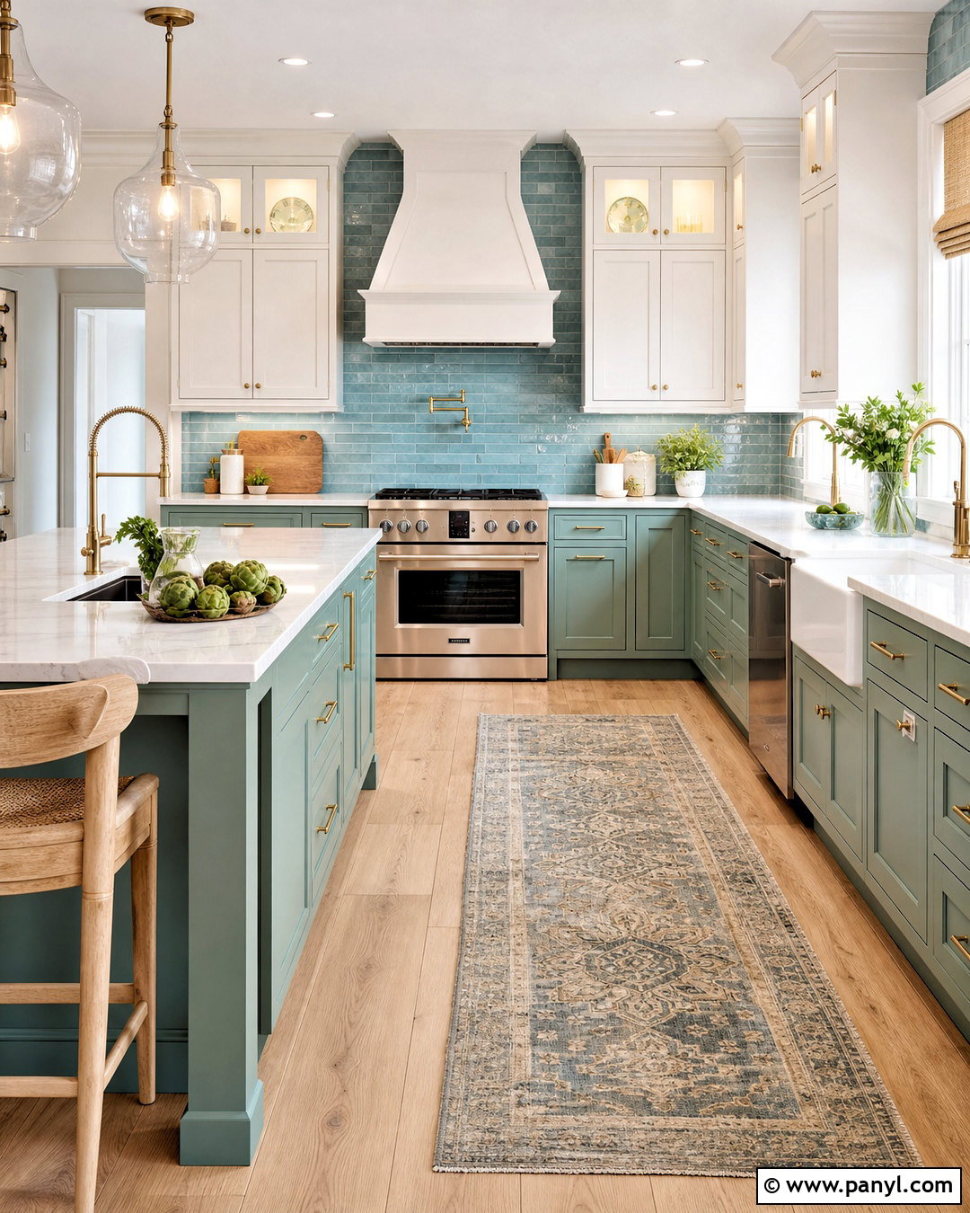 Seafoam Green And Sky Blue Kitchen - 20 green and blue decor ideas