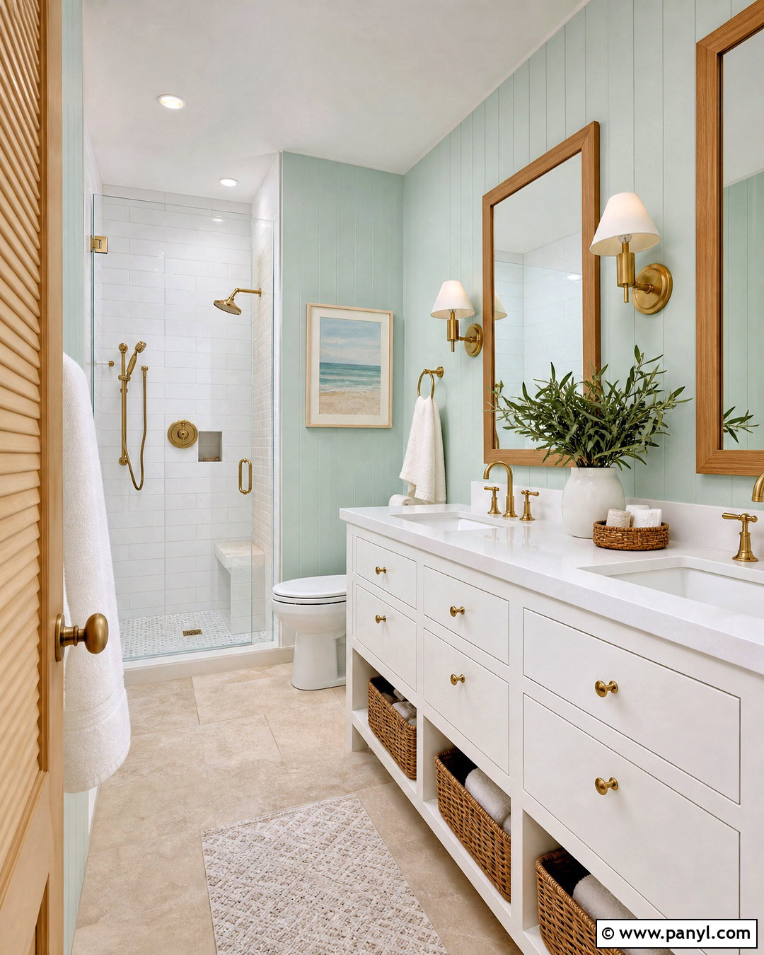 Seafoam Green And Warm White Beach House Palette - 20 beach house color palette ideas