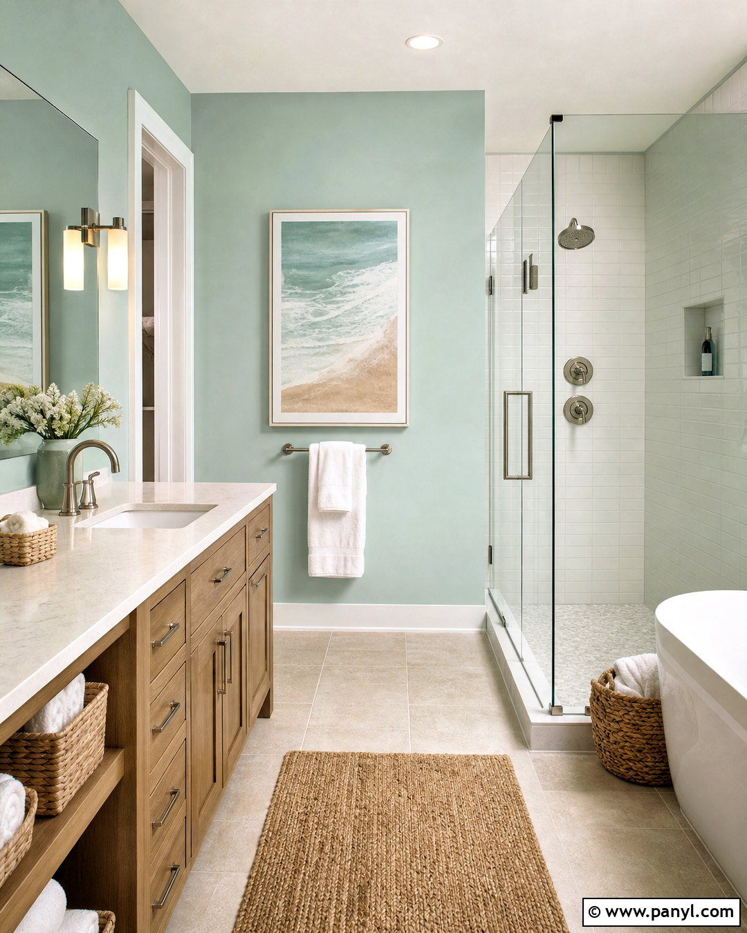 Seafoam Green Bathroom - 20 green interior paint ideas