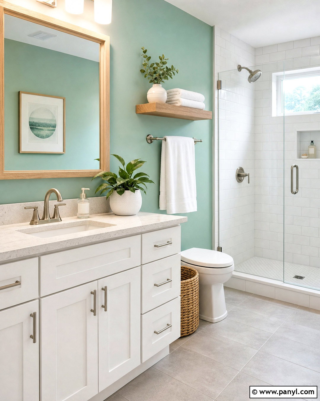 Seafoam Green Bathroom Accent Wall - 20 accent wall light color ideas