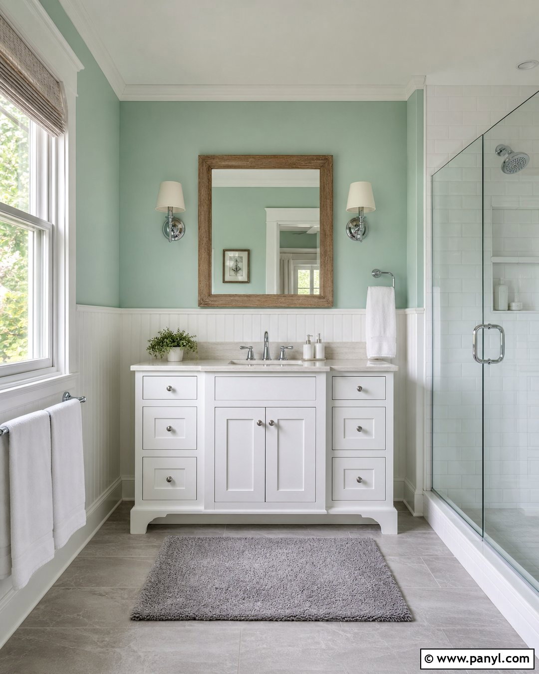 Seafoam Green Bathroom Walls - 20 Bathroom Wall Color With Gray Floor Ideas