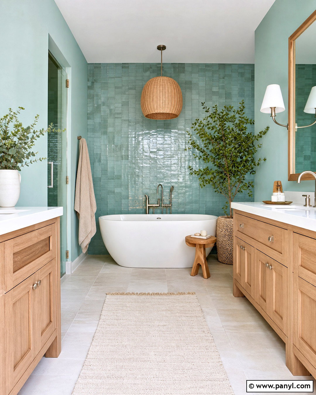 Seafoam Green Bathroom With Freestanding Tub - 20 seafoam green bathroom ideas